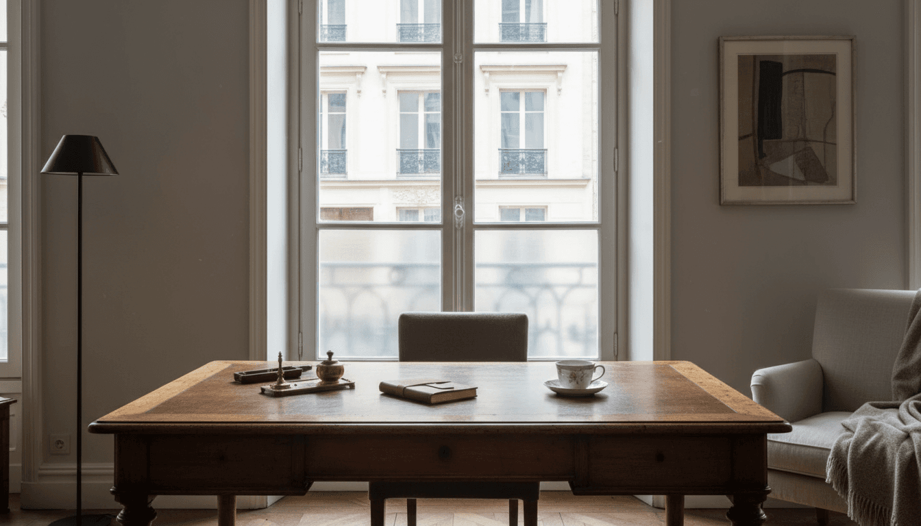 Vue discrète depuis un bureau rue Saint-Honoré